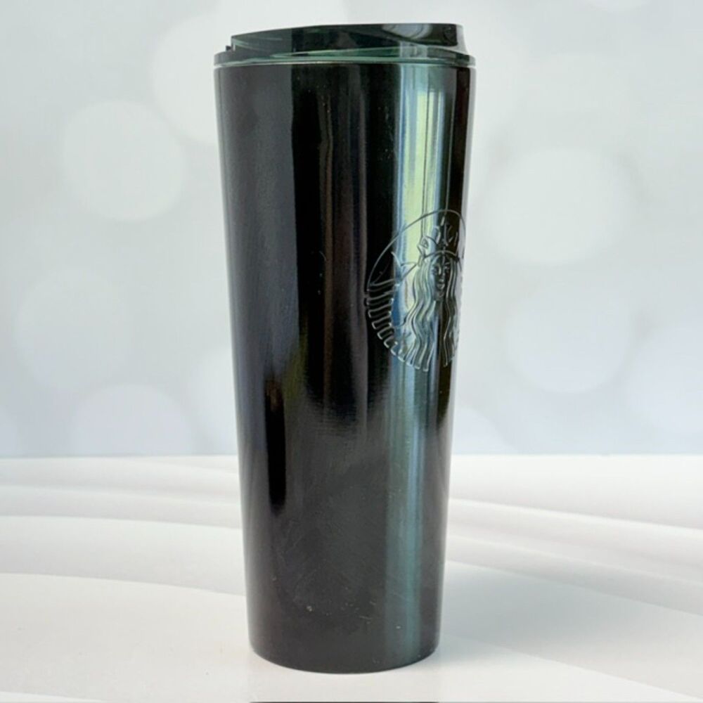 Starbucks 2024 Dark Green Tumbler 16 oz Siren Logo Travel Cup With Lid - Picture 3 of 11